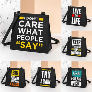 Colorful Letter Square Bag Women Tote Crossbody Shoulder Shopping Bag