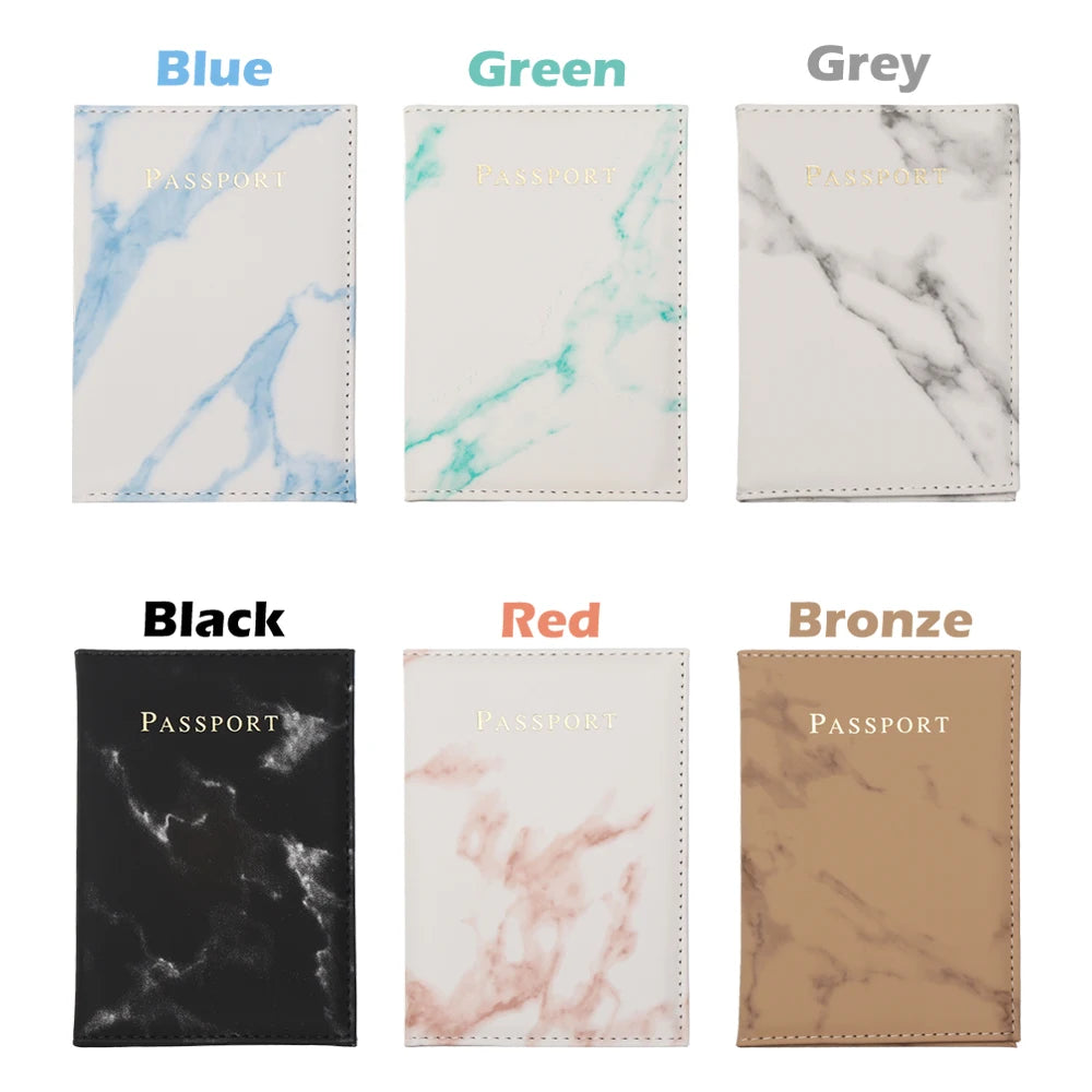 Colorful Marble Passport Cover Waterproof Case Holder Travel Cover