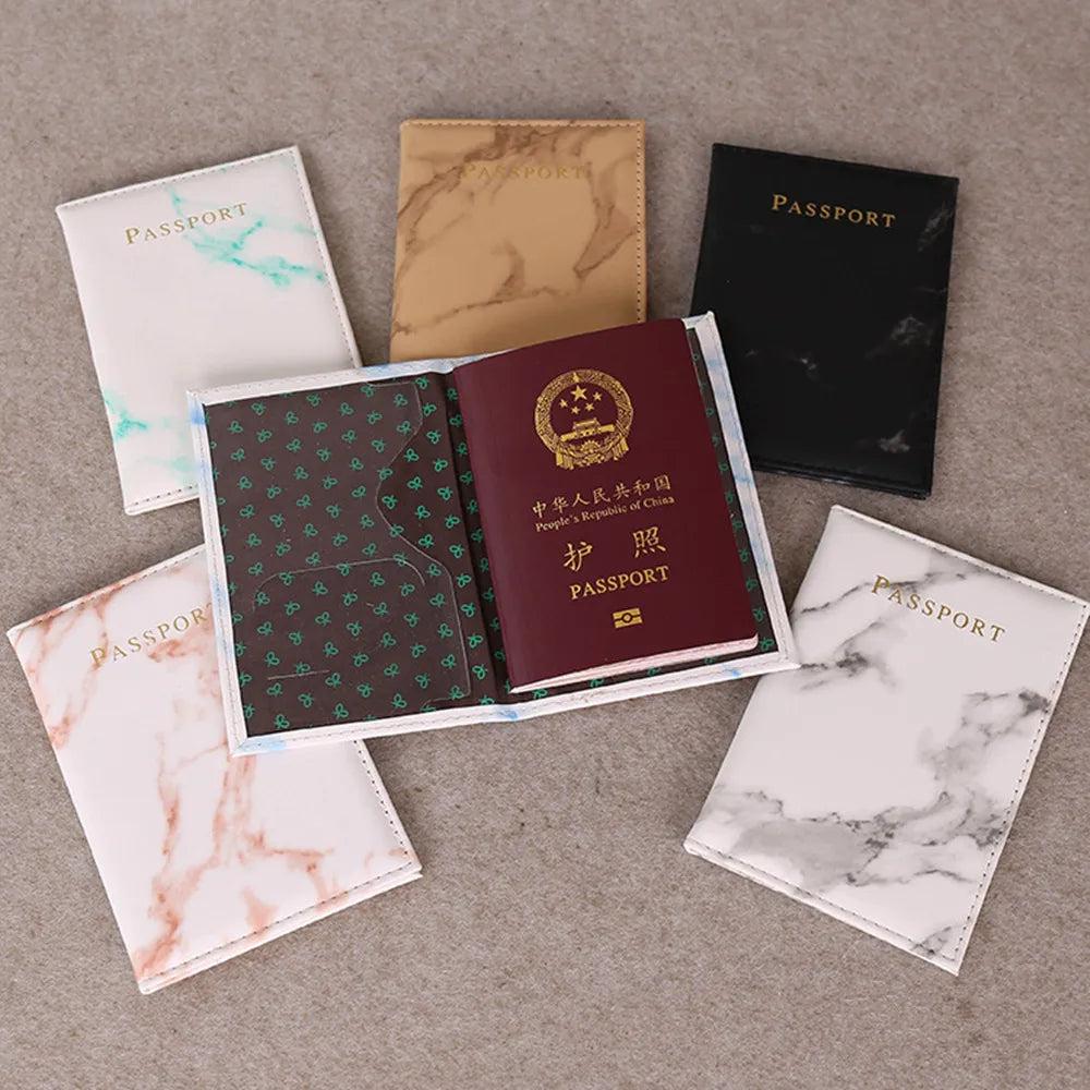 Colorful Marble Style Passport Cover Waterproof Passport Holder Travel Cover