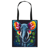 Colorful Painting Elephant Print Tote Bag Ladies Handbags Single Shoulder Bag