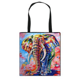 Colorful Painting Elephant Print Tote Bag Ladies Handbags Single Shoulder Bag