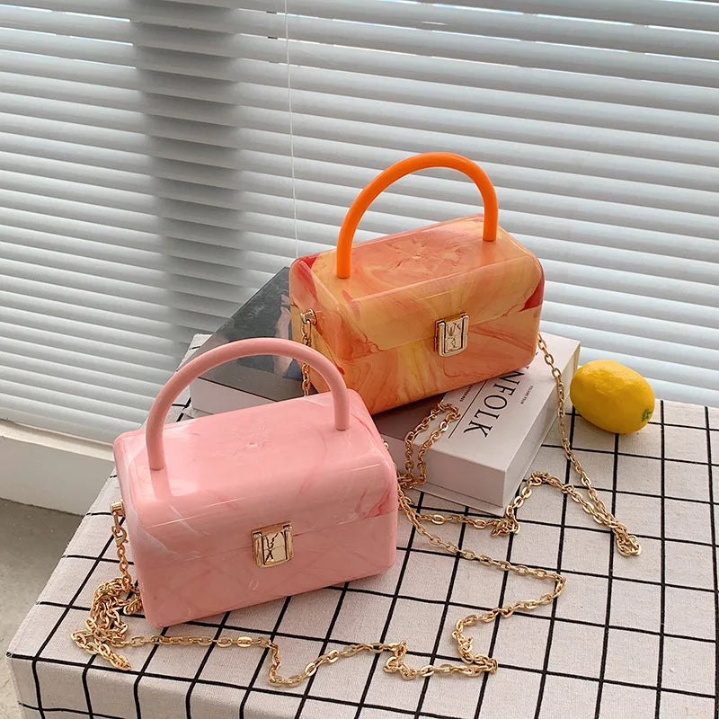 Colorful Pattern Small Women Square Bags Candy Portable Shoulder Messenger Bag