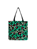 Leopard Printed Linen Bag Retro Casual Shopping Bag