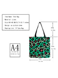Leopard Printed Linen Bag Retro Casual Shopping Bag