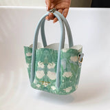 Colorful Print Bucket Bag for Women Large Capacity Shoulder Totes