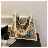 Colorful Printed Canvas Handbags Women Shoulder Bags Female Soft Environmental R