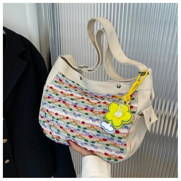 Colorful Shoulder Bags Women Large Capacity Canvas Tote Bag All-match