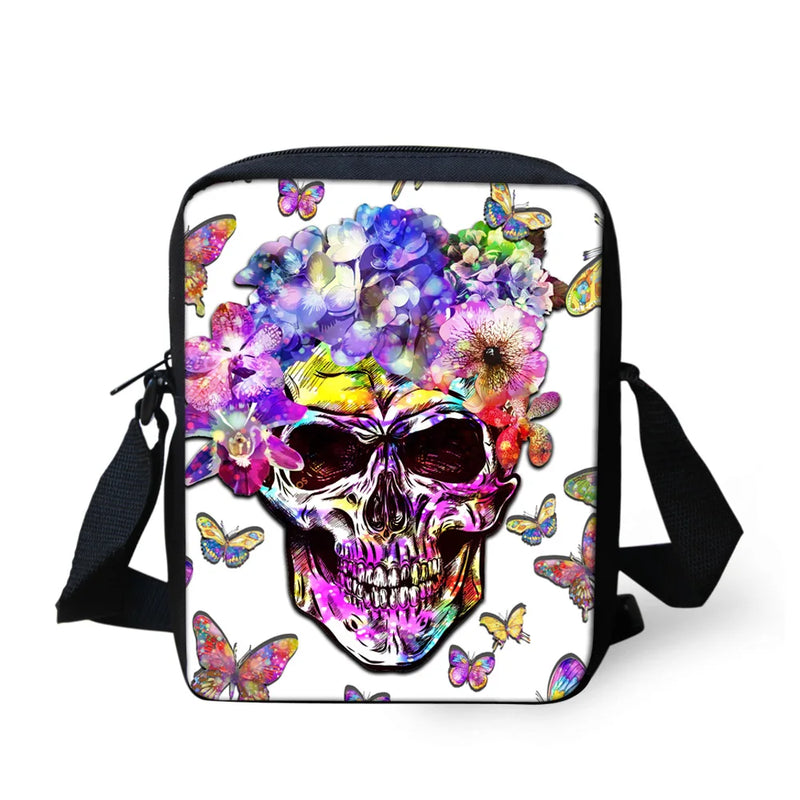 Colorful Skeleton Style Pattern Teenager Kids Messenger Bag