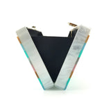 Colorful Striped Acrylic Box Clutches Evening Shoulder Bag