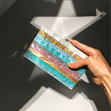 Colorful Striped Acrylic Box Clutches Evening Shoulder Bag