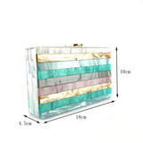 Colorful Striped Acrylic Box Clutches Evening Shoulder Bag