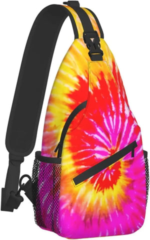 Tie Dye Pattern Sling Bag for Travel Hiking