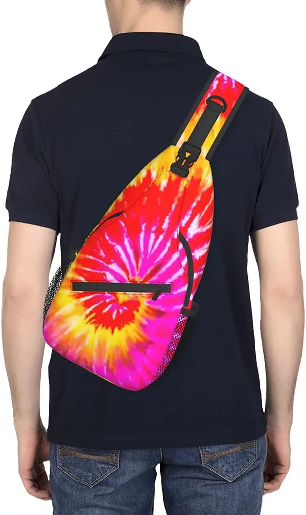 Tie Dye Pattern Sling Bag for Travel Hiking