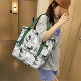 Colorful Women Handbag Nylon Luggage Bags Large Capacity Print Hand Luggage