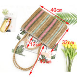 Colorful Paper Rope Straw Bag Shoulder Portable Woven Bag