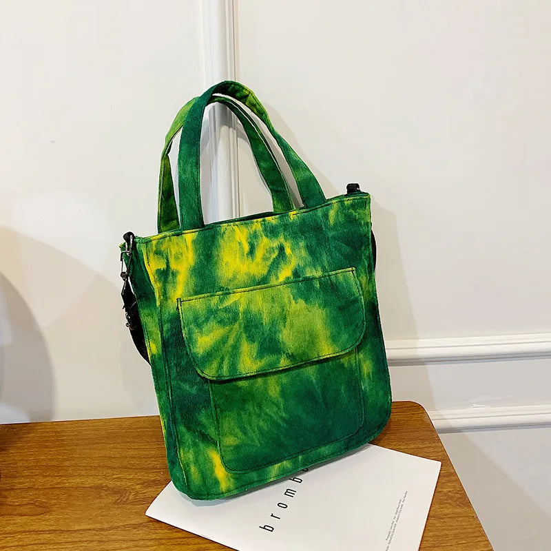 Printed Canvas Postman Bag Japanese-style Handbag