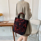 Printed Canvas Postman Bag Japanese-style Handbag