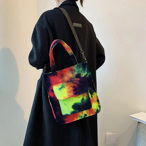 Printed Canvas Postman Bag Japanese-style Handbag