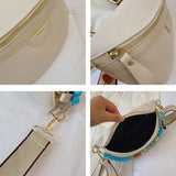 Colorful Beading Chain Waist Bag PU Leather Fanny Pack Female Stylish Waist Pack