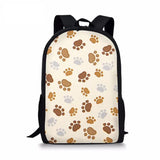 Colorful Dog Paw School Bag Backpack for Kids Boys Girls