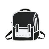 3D Stereo Comic Backpack for Girls - Canvas Messenger Tote Student Bags
