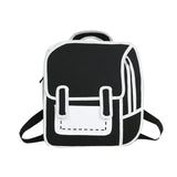 3D Stereo Comic Backpack for Girls - Canvas Messenger Tote Student Bags