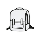 3D Stereo Comic Backpack for Girls - Canvas Messenger Tote Student Bags