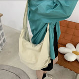 One Shoulder Messenger Bag Nylon Large Capacity Solid Shopping Bag