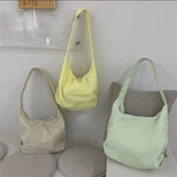 One Shoulder Messenger Bag Nylon Large Capacity Solid Shopping Bag
