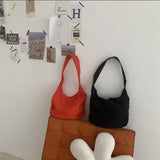 One Shoulder Messenger Bag Nylon Large Capacity Solid Shopping Bag