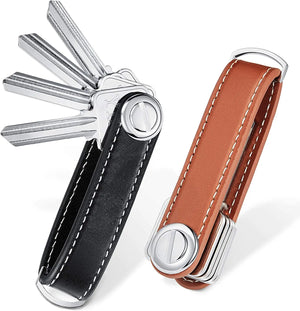 Compact Leather Key Holder for Men and Women