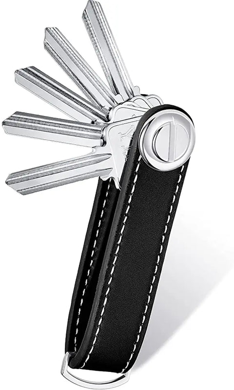 Compact Leather Key Holder for Men and Women