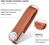 Compact Leather Key Holder for Men and Women