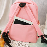 Canvas Backpack Set for Teen Girls Students 4pcs