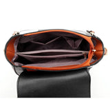 Plaid Leather Backpacks Set Girls Travel Shoulder Bags 4 Pcs