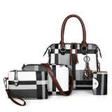 4pcs/set High Women Plaid Tassel Handbags