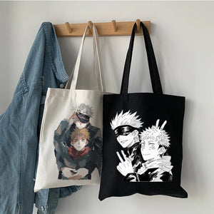 Japanese Anime Women Canvas Bag Harajuku Gothic Large Capacity Shopper Bag