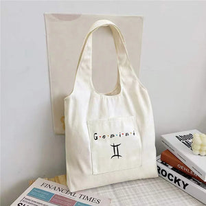 Constellation Canvas Vest Shoulder Bags Women Large Capacity Tote Bags