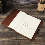 Cowhide Leather Notebook Case for A5 B5 Book - Retro Office School Travel Diary