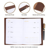 Cowhide Leather Notebook Case for A5 B5 Book - Retro Office School Travel Diary