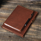 Cowhide Leather Notebook Case for A5 B5 Book - Retro Office School Travel Diary