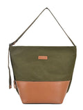 Contrast Canvas Bucket Crossbody Bag for Women Large Capacity Shoulder Bag