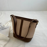 Contrast Bucket Bag Woman Handbag Purse Female Shoulder Bag Big Capacity