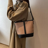 Contrast Bucket Bag Woman Handbag Purse Female Shoulder Bag Big Capacity
