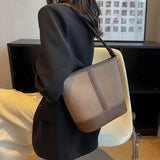 Contrast Bucket Bag Woman Handbag Purse Female Shoulder Bag Big Capacity
