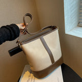 Contrast Bucket Bag Woman Handbag Purse Female Shoulder Bag Big Capacity