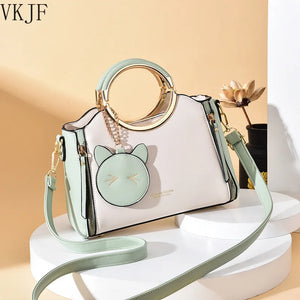 Leather Crossbody Messenger Bag Women Handbags High Shoulder Bag