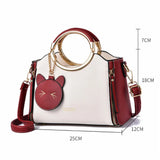 Leather Crossbody Messenger Bag Women Handbags High Shoulder Bag