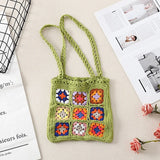Large Capacity Shoulder Bag Plaid Woven Totes Multicolor Women's Bag