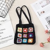 Large Capacity Shoulder Bag Plaid Woven Totes Multicolor Women's Bag